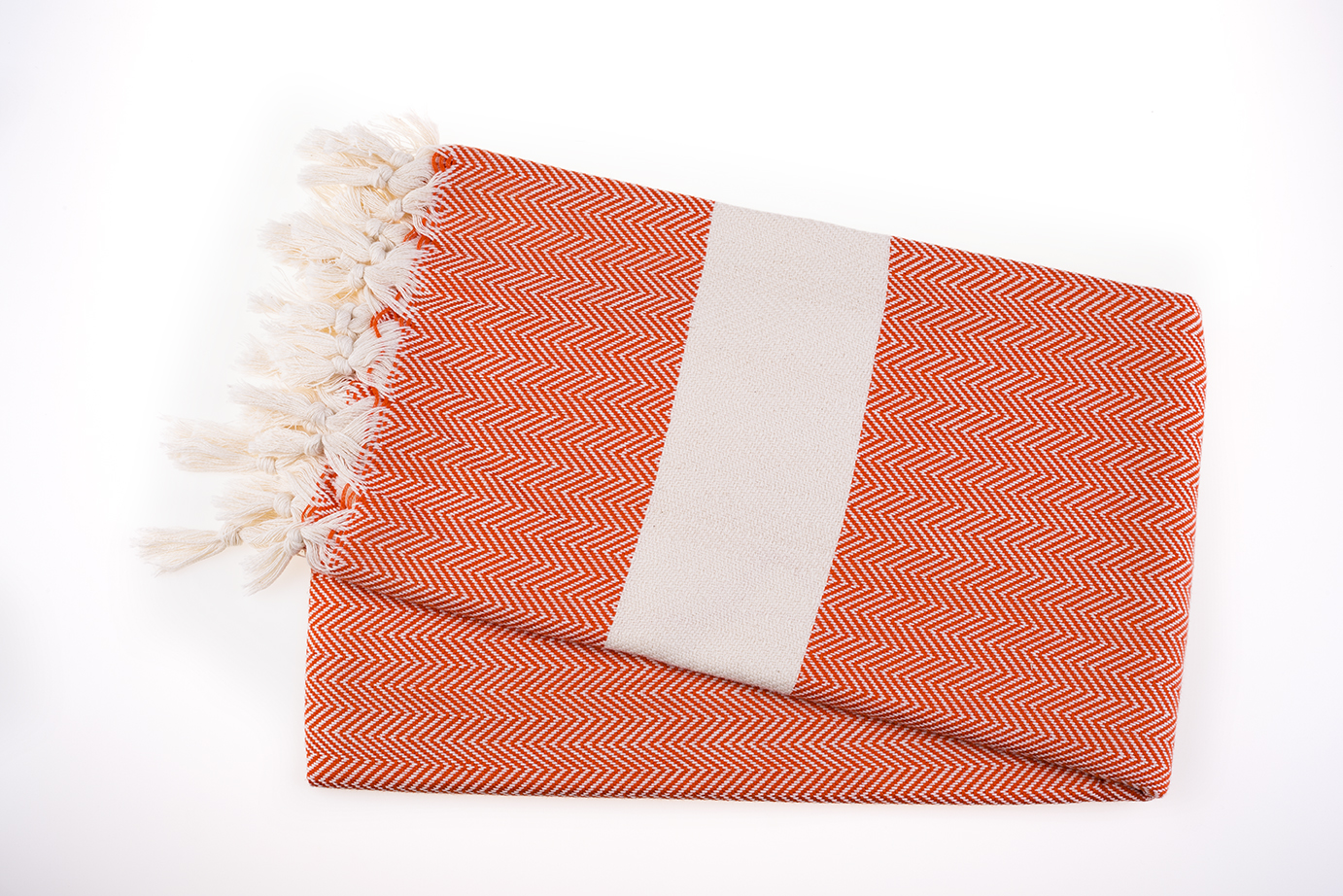 Herringbone Towels - Red